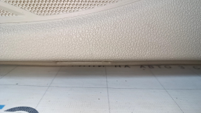 Door trim card front right VW Passat b7 12-15 USA beige, armrest leather, gray molding, scratches, broken crepe, dent