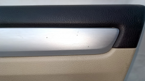Door trim card front right VW Passat b7 12-15 USA beige, armrest leather, gray molding, scratches, broken crepe, dent