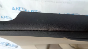 Door trim card front right VW Passat b7 12-15 USA beige, armrest leather, gray molding, scratches, broken crepe, dent