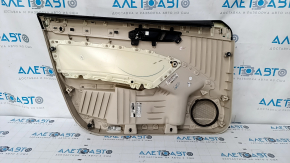 Door trim card front right VW Passat b7 12-15 USA beige, armrest leather, gray molding, scratches, broken crepe, dent