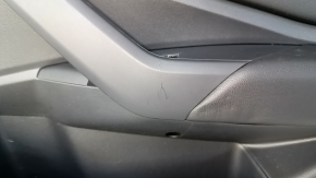 Door trim card front right VW Jetta 19- black with black insert leather, armrest leather, molding gray type 2, scratches, dents, abrasions