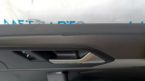 Door trim card front right VW Jetta 19- black with black insert leather, armrest leather, molding gray type 2, scratches, dents, abrasions