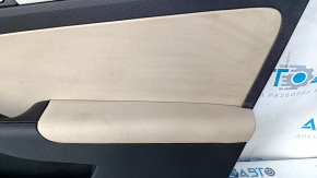 Door trim card front right VW Jetta 11-18 USA black with beige insert plastic, armrest leather, molding gray gloss, scratches, abrasions, for cleaning
