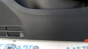Door trim card front right VW Jetta 11-18 USA black with beige insert plastic, armrest leather, molding gray gloss, scratches, abrasions