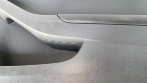 Door trim card front right VW Jetta 11-18 USA black with black insert plastic, armrest leather, molding black structure, scuffs scratches
