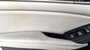 Door trim card front left Honda Accord 18-22 black with gray insert leather, wood insert, dent, scuffs, for cleaning