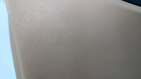 Door trim card front left Hyundai Sonata 11-15 beige, with black insert, armrest leather, scratches, abrasions