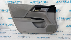 Door trim card front left Honda Accord 13-17 gray with gray insert velour, armrest velour, handle molding type 1, scratches, abrasions, for dry cleaning