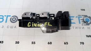 Front left window lift control Honda Civic X FC 16-21 4d black, chrome, 2 auto, without keyless