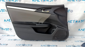 Door trim card front left Honda Civic X FC 16-21 4d cloth black with gray insert, dent, scuffs, abrasions