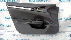Door trim card front left Honda Civic X FC 16-21 4d black cloth with black insert, scratches, tear