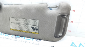 Right visor Toyota Venza 21 - gray, without hook, for dry cleaning, soot