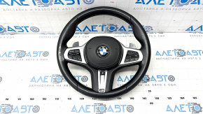 Steering wheel complete with AIRBAG BMW 3 G20 19 - black leather under heated paddles, M Sport, scuffs, scratches