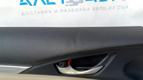 Door trim card front left Honda Civic X FC 16-21 4d cloth black with beige insert plastic, scuffs, dry cleaning, dents