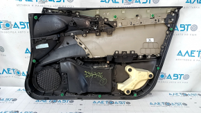 Door trim card front left Honda Civic X FC 16-21 4d cloth black with beige insert plastic, scuffs, dry cleaning, dents