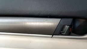 Door trim card front left Honda Accord 18-22 black cloth with gray insert, scratches, dent