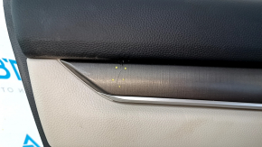 Door trim card front left Honda Accord 18-22 black cloth with gray insert, scratches, dent
