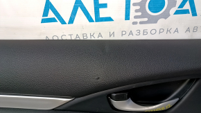 Door trim card front left Honda Civic X FC 16-21 4d black cloth with black insert plastic, scratches, tear, dent
