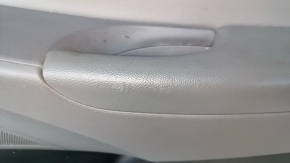Door trim card front right Hyundai Sonata 11-15 dark gray, with gray insert leather, armrest leather, black molding structure, scratches, dent, abrasions