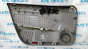 Door trim card front right VW Passat b8 16-19 USA gray, with gray insert plastic, armrest leather, molding gray gloss, scratches, dents, broken fasteners