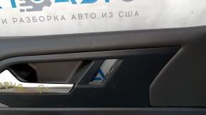 Door trim card front left VW Jetta 19- black with black insert leather, armrest leather, molding gray, scuffs, scratches, dents