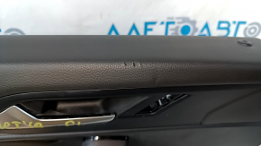 Door trim card front left VW Jetta 19- black with black insert leather, armrest leather, molding gray, scuffs, scratches, dents