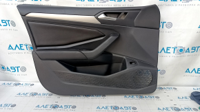 Door trim card front left VW Jetta 19- black with black insert leather, armrest leather, molding gray, scratches