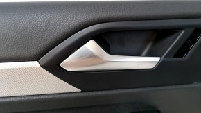 Door trim card front left VW Jetta 19- black with black insert leather, armrest leather, molding gray, scratches