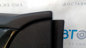 Door trim card front left Honda Accord 13-17 black with black insert leather, armrest leather, handle molding type 3, scuffs, bumps, scratches