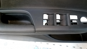 Door trim card front left Honda Accord 13-17 black with black insert leather, armrest leather, handle molding type 3, scuffs, bumps, scratches