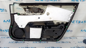 Door trim card front left Honda Accord 13-17 black with black insert leather, armrest leather, handle molding type 3, scuffs, bumps, scratches