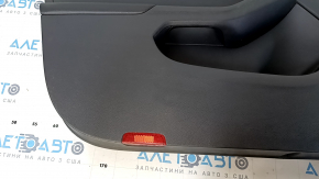 Door trim card front left VW Jetta 11-18 USA black with black insert plastic, armrest leather, molding black structure, scuffs, scratches