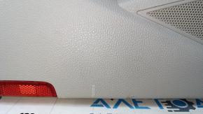 Door trim card front left VW Passat b8 16-19 USA gray, with gray insert plastic, armrest leather, molding gray gloss, scratches, dents, scuffs, pokes, broken fasteners