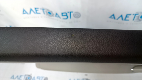 Door trim card front left VW Passat b8 16-19 USA gray, with gray insert plastic, armrest leather, molding gray gloss, scratches, dents, scuffs, pokes, broken fasteners