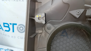 Door trim card front left VW Passat b8 16-19 USA gray, with gray insert plastic, armrest leather, molding gray gloss, scratches, dents, scuffs, pokes, broken fasteners