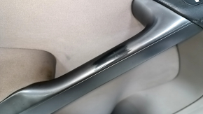 Door trim card front left VW Tiguan 09-17 brown with gray insert cloth, armrest cloth, scratches, abrasions, chip on handle, handle is worn, needs cleaning