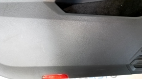 Door trim card front left VW Tiguan 18- black, with gray insert cloth, armrest cloth, scratches, abrasions, bumps