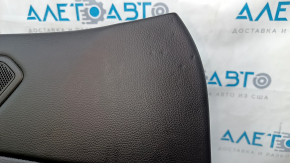 Door trim card front left VW Tiguan 18- black, with gray insert cloth, armrest cloth, scratches, abrasions, bumps