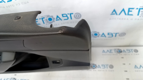 Door trim card front left VW Jetta 19- black with black insert leather, armrest leather, molding gray, scratches, abrasions, pokes, scuffs
