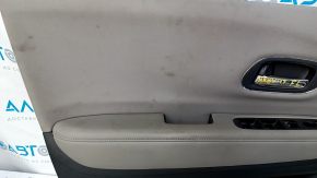 Door trim card front left Honda HR-V 16-22 black with gray insert cloth, armrest leather gray, scratches, abrasions, for cleaning