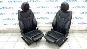 Complete set of seats BMW 3 G20 19-22 with airbag, electric, memory, M Sport, black leather with blue stitching, scratches, dents, rear row for cleaning