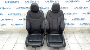 Complete set of seats BMW 3 G20 19-22 with airbag, electric, memory, M Sport, black leather with blue stitching, scratches, dents, rear row for cleaning