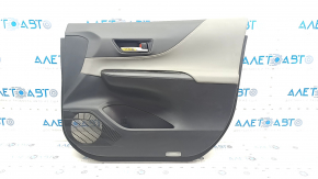 Door trim card front right Toyota Venza 21- LE, XLE leather, black-gray, scratches, for cleaning