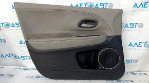 Door trim card front left Honda HR-V 16-22 black with gray insert leather, armrest leather gray, scratches, for cleaning