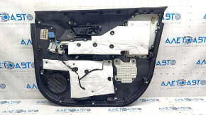 Door trim card front left Toyota Venza 21- LE, XLE leather, black-gray, scratches, tear, needs cleaning