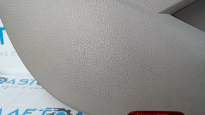 Door trim card front left VW Passat b8 16-19 USA gray, with gray insert plastic, armrest leather, molding gray gloss, scratches, dents, scuffs, pokes
