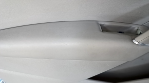 Door trim card front left VW Passat b8 16-19 USA gray, with gray insert plastic, armrest leather, molding gray gloss, scratches, dents, scuffs, pokes