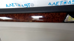 Door trim card front left VW Passat b7 12-15 USA gray, wood insert, leather armrest, scratches, bumps, broken fastener