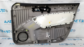 Door trim card front left VW Passat b7 12-15 USA gray, wood insert, leather armrest, scratches, bumps, broken fastener
