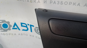 Door trim card front left VW Jetta 11-18 USA black with black insert plastic, armrest leather, molding black structure, scratches